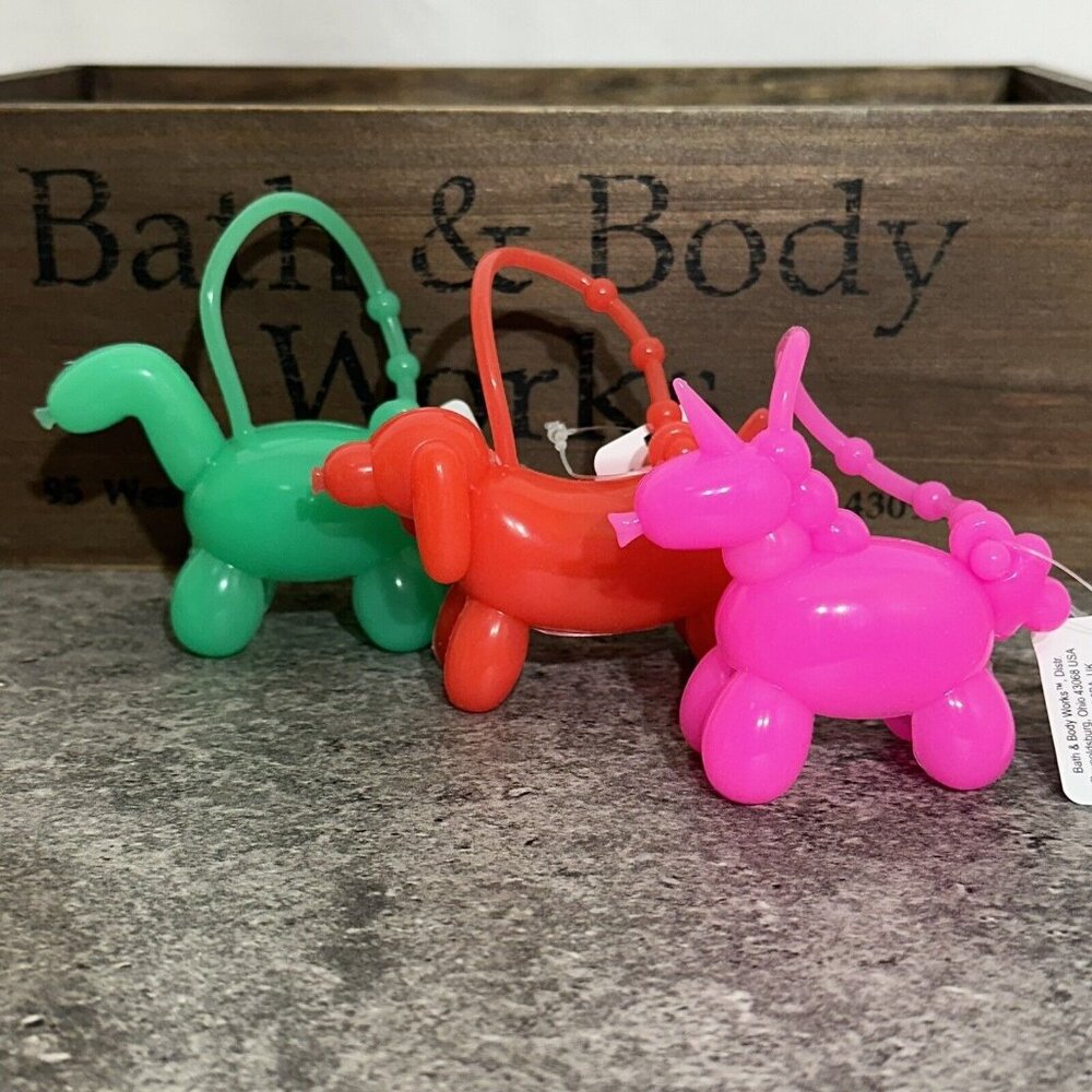 ALL NEW 3 Piece BALLOON ANIMALS PocketBac Sanitizer Holder Set Bath & Body Works